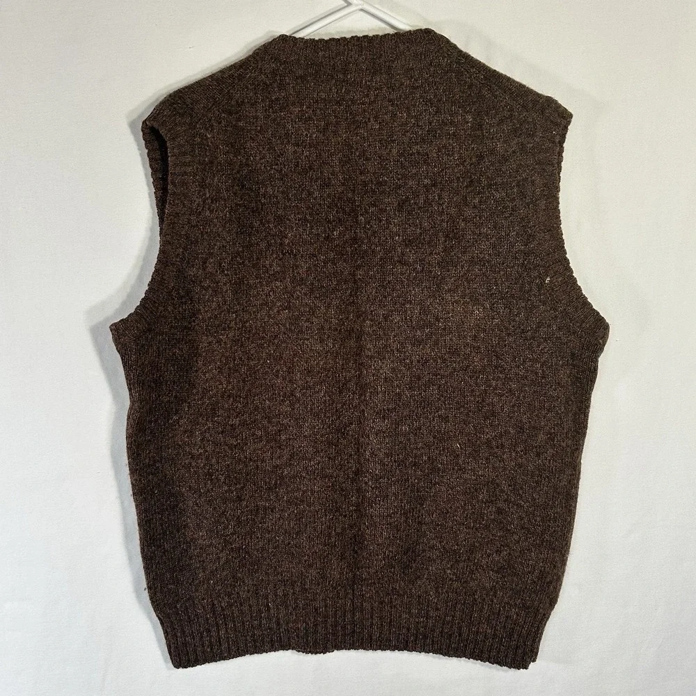 Vintage 80s 90s Cattivo Vest Brown Argyle Shetland Wool Sweater Men Large